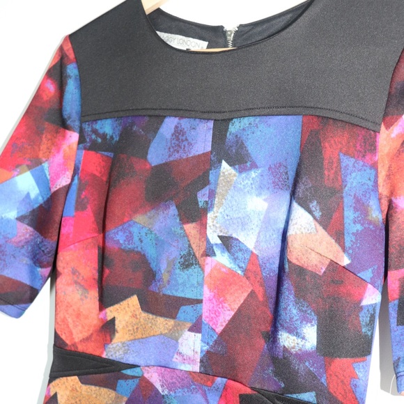 MAGGY LONDON Geo Fit Flare Short Sleeve Dress - Picture 5 of 5